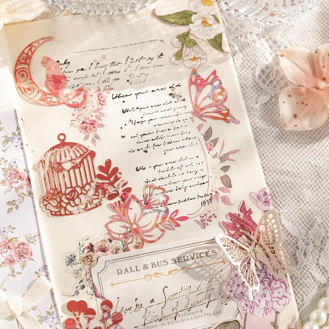 160Pcs Artistic Hollow-Cut Scrapbook Papers, Vintage-Style Decorations for Journaling, DIY Journaling Kits, Junk Journal Supplies