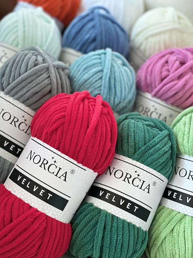 Soft Velvet Yarn Chenille for Crocheting Super Bulky 3x100g (3x74.3 yds) Baby Blanket Yarn for Knitting Amigurumi Yarn Crochet (Pistachio, 3 Skeins)