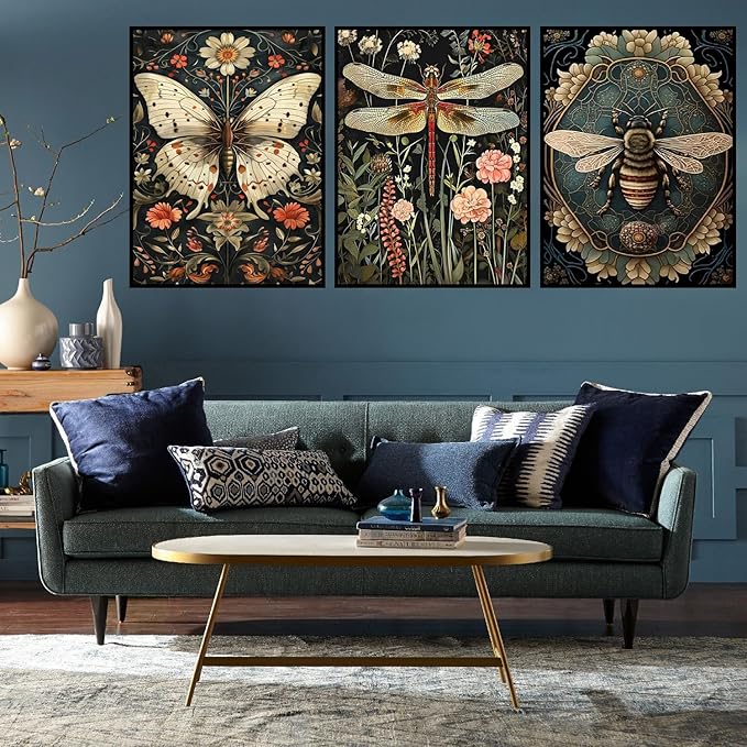 3 Pack Diamond Art Kits for Adults, Bee Diamond Painting Kits for Adults, 5D DIY Round Drill Gem Art Paint With Diamonds Dots Crafts Kits for Home Decor Gift 12x16inch (Bee Butterfly and Dragonfly)