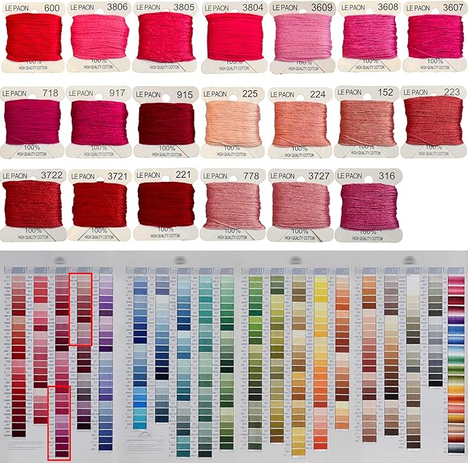 Premium Rainbow Color Embroidery Floss bobbins - Cross Stitch Threads - Friendship Bracelets Floss - Crafts Floss - 20 Bobbins Per Pack Embroidery Floss, Dark Plum Gradient