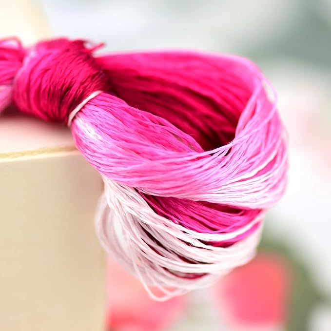 Natural 100% Silk Thread, Handmade Embroidery Thread Silk Floss 9 Colors 110m Each (39)