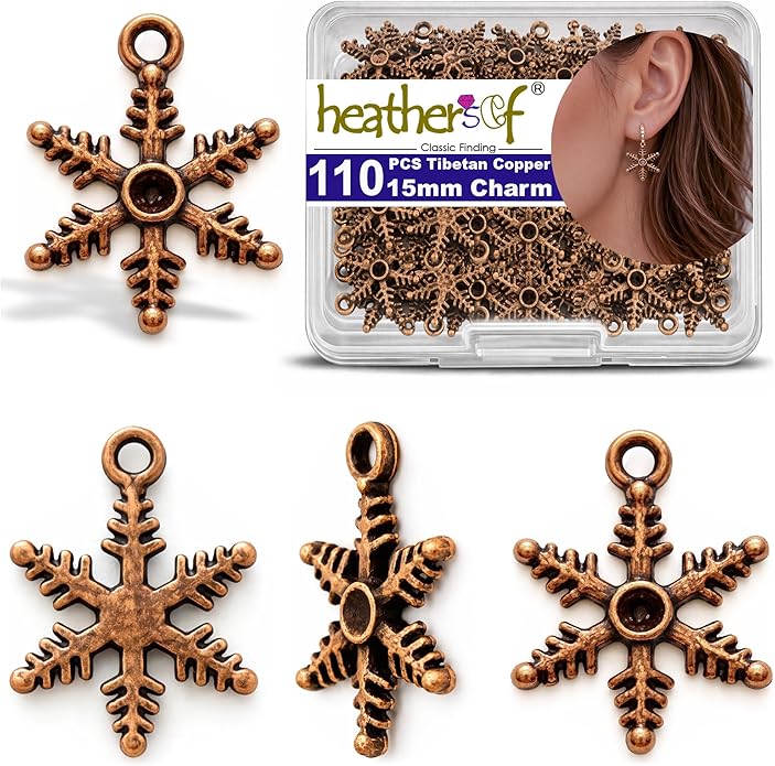 Heather's cf Celestial Beads Moon Charms Pendant Jewelry Making Earrings Necklace Bracelet Kit Findings Jump Rings Lobster Clasp Vintage Finish Plated Non Tarnish Look (Silver Star, 79-150Pcs)