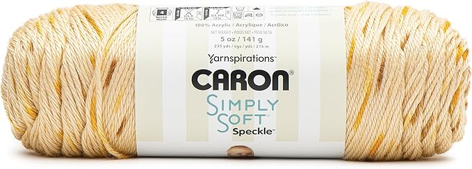 Caron Simply Soft Speckle Honeycobmb Yarn - 3 Pack of 5oz/141g - Acrylic - #4 Worsted (Medium) - 235 Yards - Knitting & Crochet