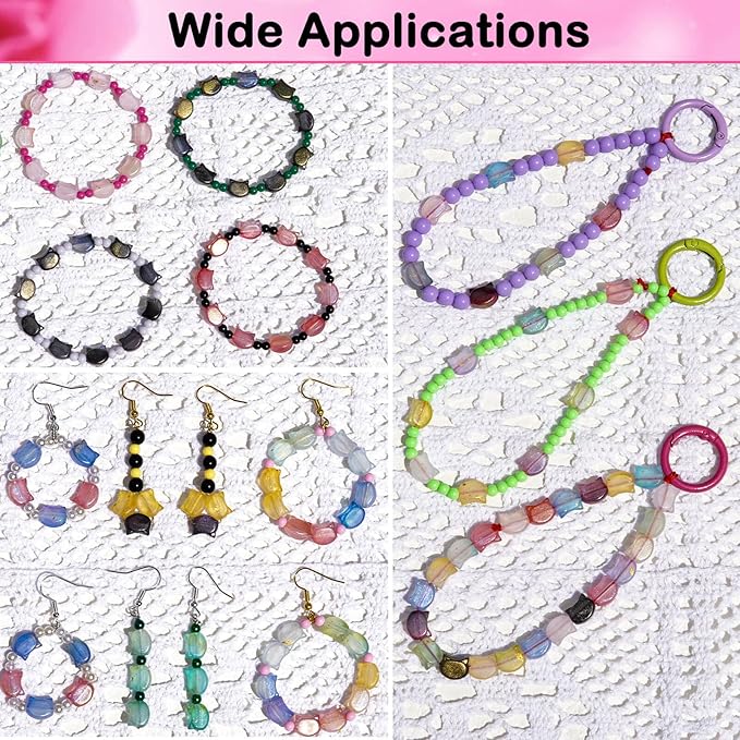 800+PCS Cat Head Beads for Bracelet Making, Acrylic Kawaii Animal Charms Jewelry Kit with Frosted Matte Finish DIY Cute Bead for Friendship Bracelets Necklaces Earrings Phone Lanyards Craft Projects