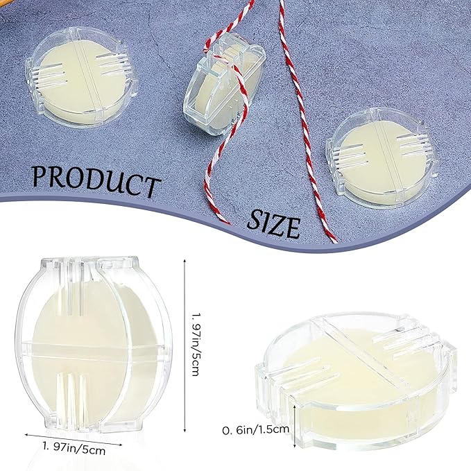 Maitys 2 Pcs Thread Wax Thread Conditioner Beeswax for Hand Sewing Embroidery Beeswax Floss Conditioner for Quilting Sewing Strengthening Line Embroidery Wax (Colorless,Clear Case)