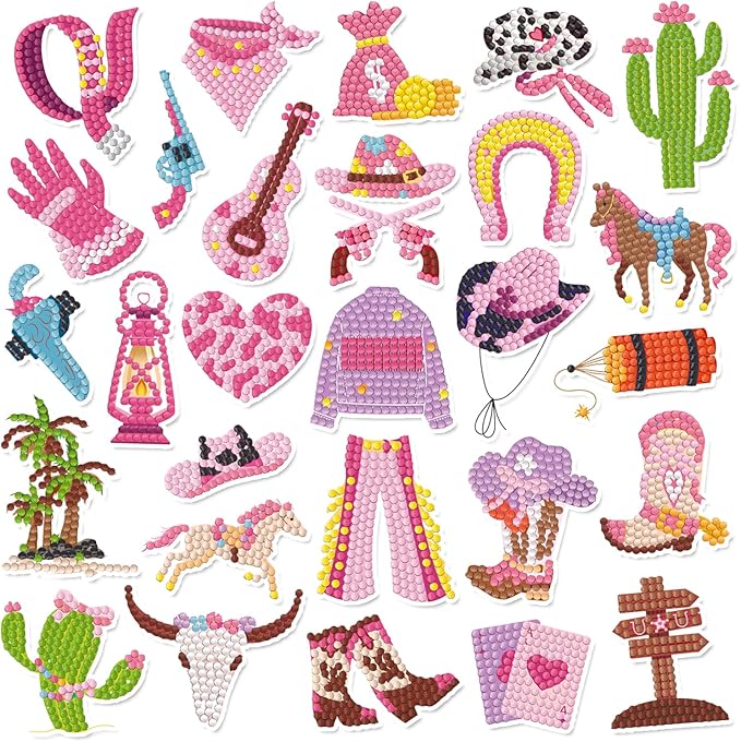 Labeol Diamond Art Kits for Kids Boys and Girls Ages 6-8-10-12 Easy to DIY Creative Diamond Art Sticker Craft by Numbers Kits for Kids and Adult Beginners (Excavator)