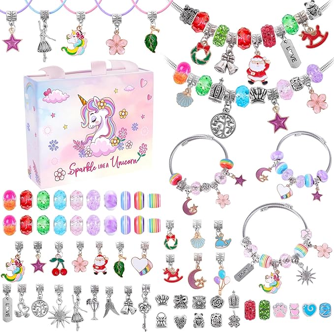 Gifts for Girls Age 6-8 8-10,Bracelet Making Kit,Girls Toys,Gift Basket That Inspires Creativity and Individuality and is Fun to Play with Friends Create a Unique Gift for Your Friend