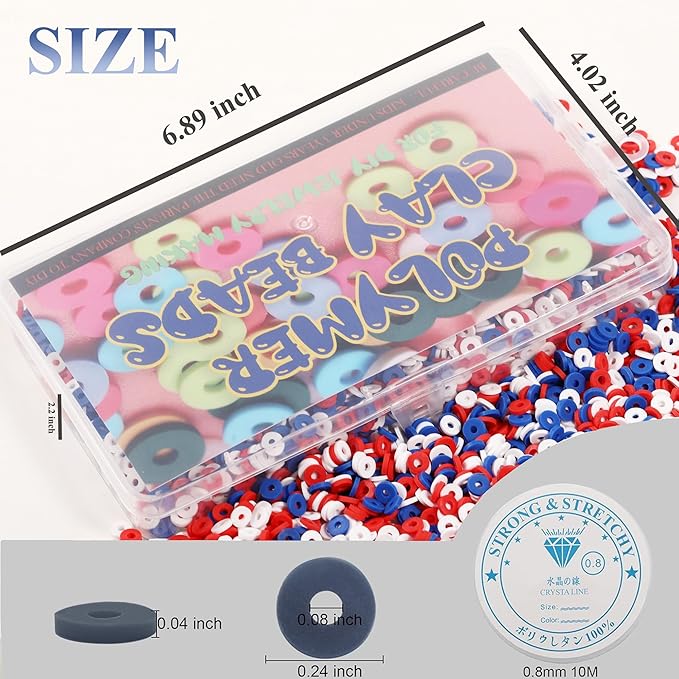 4000 Pcs Clay Beads for Bracelets Making, Polymer Spacer Flat DIY for Jewelry Necklace Earring Making Kit, Preppy Aesthetic Heishi Heshie Thin Disk Beads Assortments Set 4 6 8MM (3 Color, 6MM)