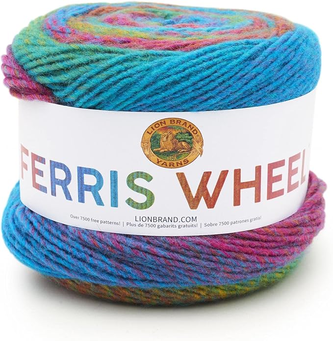 Lion Brand Yarn, Muticolor Ferris Wheel Yarn for Knitting, Crocheting, and Crafts, Sprinkles, 1 Pack