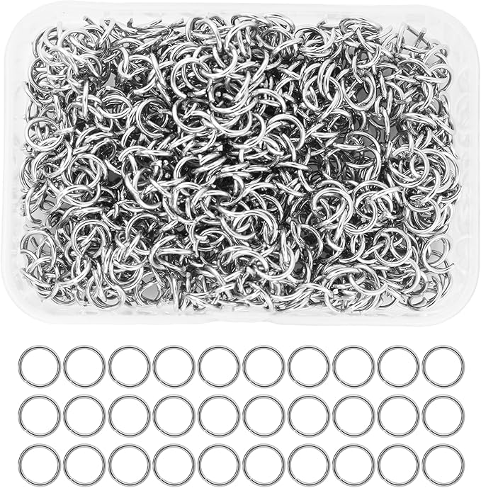 Mandala Crafts Assorted Stainless Steel Jump Rings Jewelry Findings Metal O Rings for Jewelry Making Supplies - 700 Small Open Jump Rings Kit for Necklace Earring
