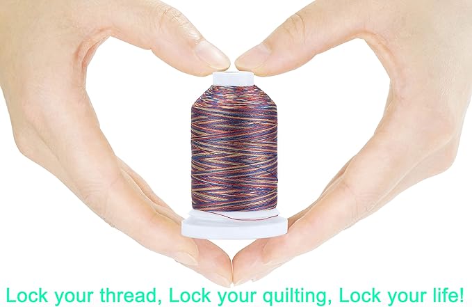 New brothread - 18 Options - Multi-Purpose 100% Mercerized Cotton Threads 50S/3 600M(660Y) Each Spool for Quilting, Serger, Sewing and Embroidery - 16 Variegated Colors