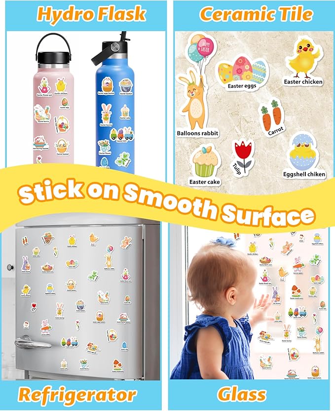 walenced reusable sticker book for toddlers, stickers for kids, toddler sticker book, toddler craft activities, toddler travel toys ages 3 and up boy girl birthday gifts - easter