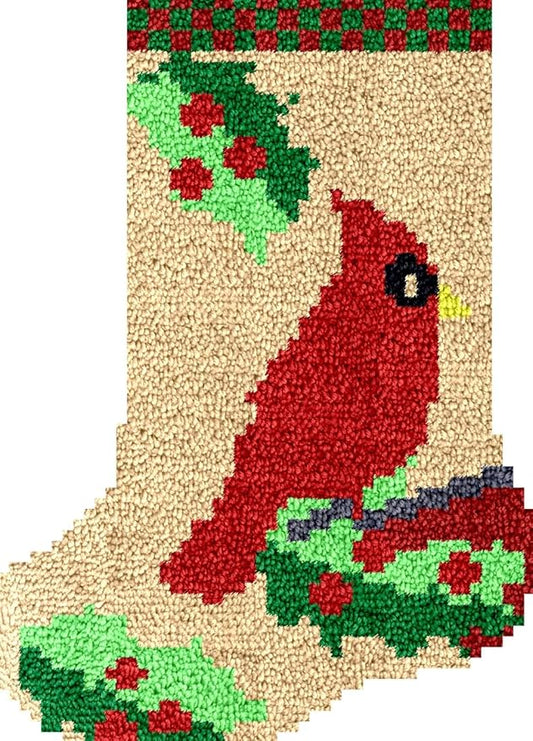 Numptain Latch Hook Kits for Adults,DIY Rug Kits Carpet Embroidery Sofa Cushion Christmas Stocking Pattern Color Printed Canvas,Beginners Handmade Needlework Crafts Home Decoration,16.9"x12.2" NT14