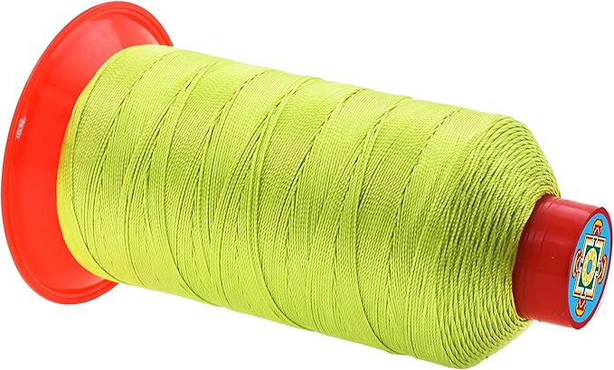 Mandala Crafts Size 207 630D T210 Bonded Nylon Thread - Lime Green 800 YDs Tex 210 Heavy Duty Sewing Threads for Leather, Jeans, Weaving, Outdoor Marine Upholstery