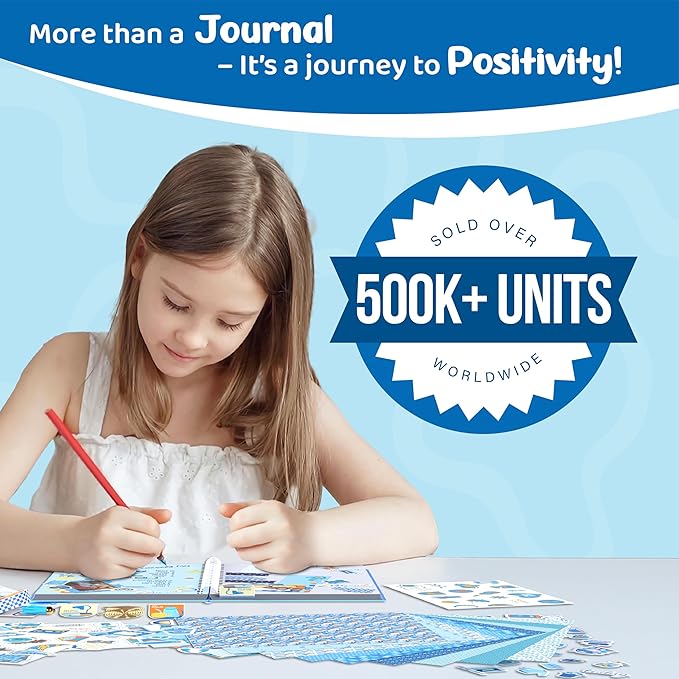 jackinthebox Calming Journal Kit for Girls Ages 8–12, 242 pcs, Scrapbooking Journal Set for Teen & Tween Girls, 10 Fun Gratitude Exercises, Journal Art & Craft Kit, Easter Gift for Girls 8 9 10 11 12