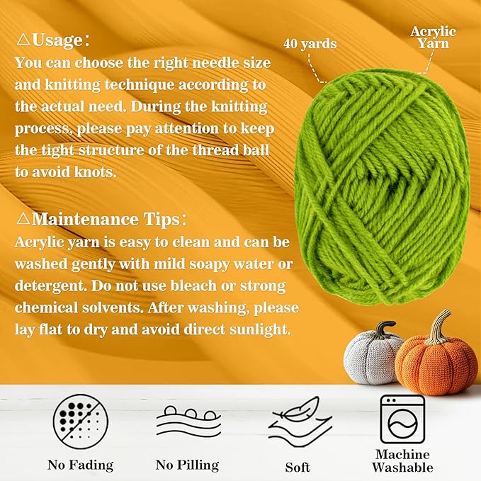 15 Pack x 20g Acrylic Yarn - Soft Knitting Yarn for Crocheting for Crafts Skeins for Crocheting DIY Bulk for Handicraft Knitting Scarves Ideal Gift for Beginners and Adults