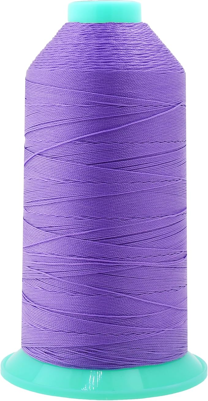 Mandala Crafts Size 138 420D T135 Bonded Nylon Thread - Lilac 1250 YDs Tex 135 Heavy Duty Sewing Threads for Leather, Jeans, Weaving, Outdoor Marine Upholstery