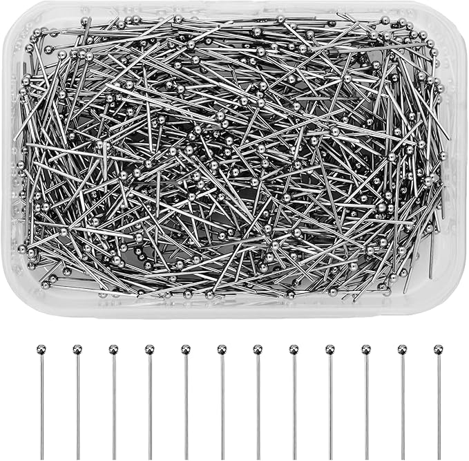 Mandala Crafts 1 Inch Gunmetal Ball Head Pins for Jewelry Making Earring Making Supplies - 500 Jewelry Findings for Making Earrings DIY Bracelets Rosary Charms