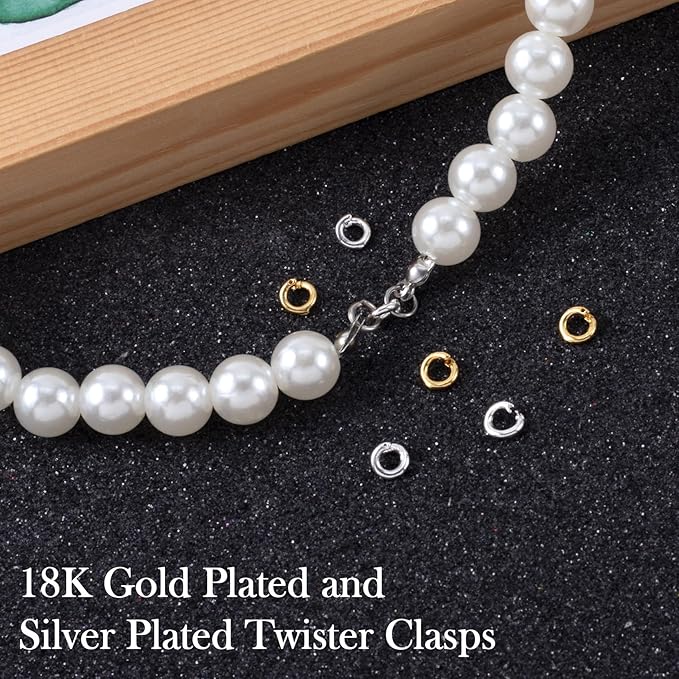 50 Pcs Gold Jump Ring for Jewelry Making, OD 5.5mm ID 3mm Locking Jump Rings, Jump Rings for Charms, Necklace, Pendants, Bracelet, Keychain, Jewelry Making (Gold+Silver)