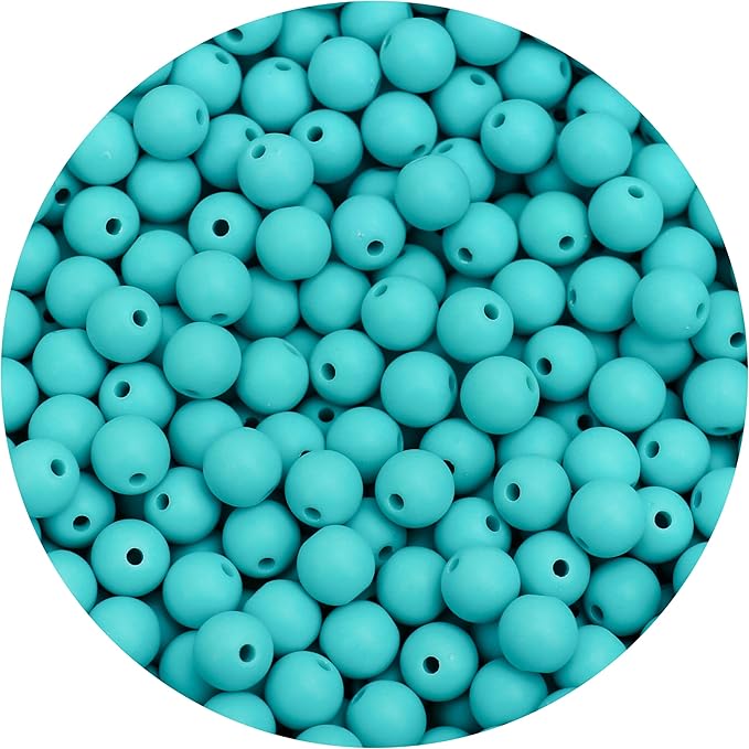 bonny boxx 500pcs 8mm matte peacock green acrylic round beads, frosted plastic resin bubblegum balls chunky gumball beads for necklace and bracelet making, crafting supplies