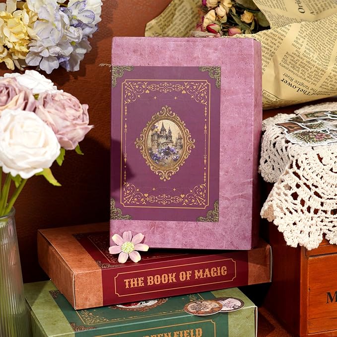 Funto Scrapbooking Kit (185 PCS), Medieval Chapter- Neruda Love, Perfect for Bullet Scrapbooking Materials, Planner DIY Craft Collage