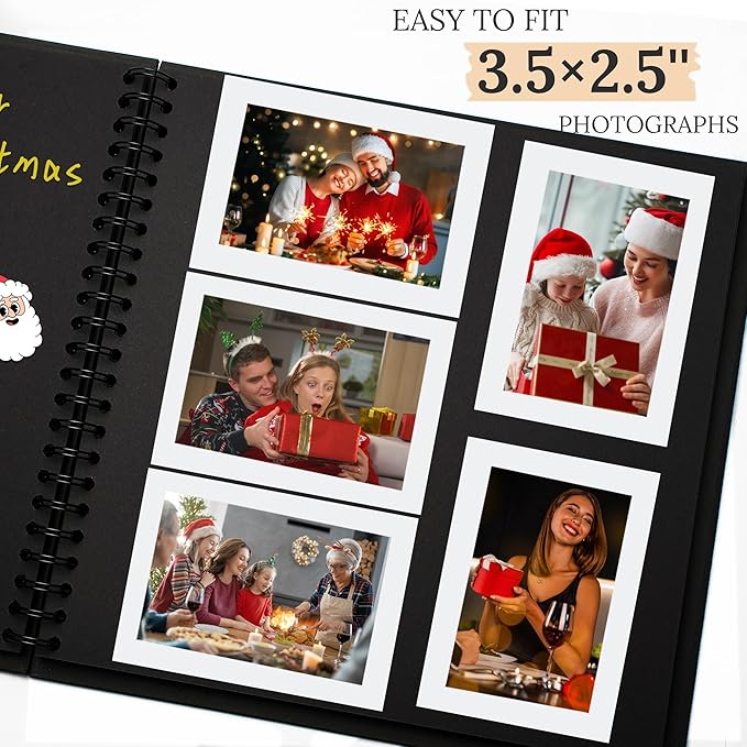 Scrapbook 8x8 Inch DIY Scrapbook Album Hardcover Kraft Paper Scrap Book Photo Albums 40 Pages Perfect for 4x6 / 5x7 Photos Memory Book for Family, Wedding