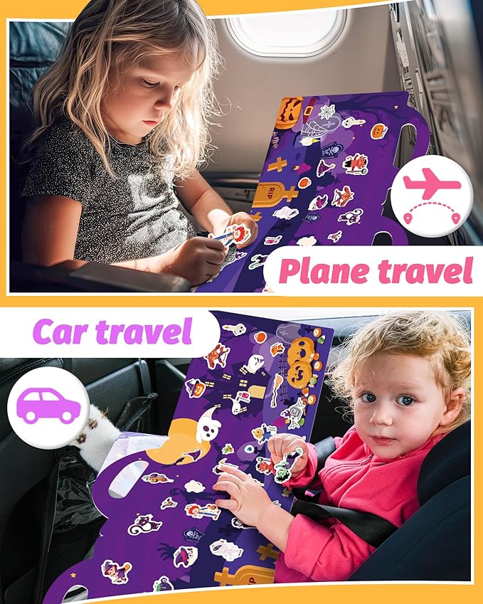 walenced reusable sticker book for toddlers, stickers for kids, toddler craft activities, toddler travel toys ages 3 and up boy girl birthday gifts