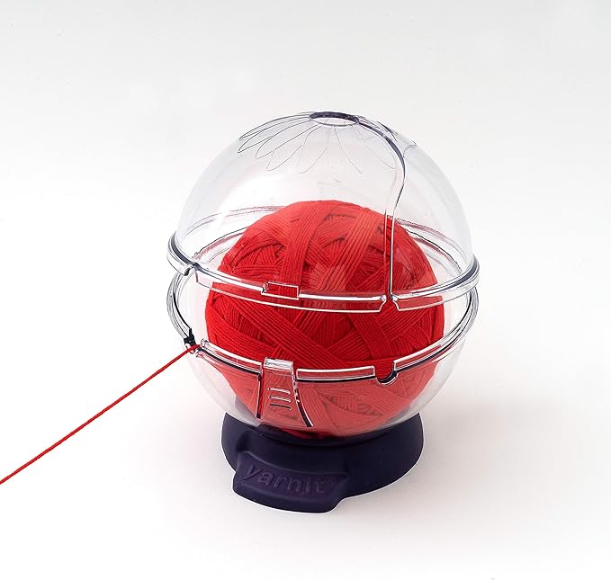 Prym Yarnit Travel Yarn Holder for Knitting & Crochet – Prevents Tangles with Two Yarn Channels, Shoulder Strap, Non-Slip Base & Hidden Storage