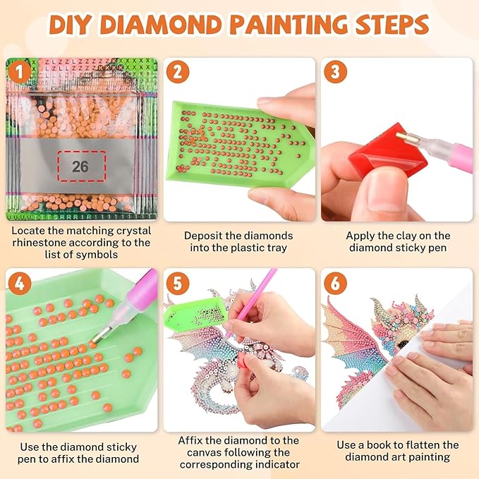 Masendp Dragon Diamond Painting Double-Sided Wall Hanging Set, DIY Irregular Shaped Rhinestone Window Decoration Set, Suitable for Home and Garden Wall Decoration Gifts