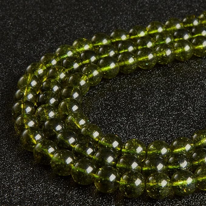100pcs 10mm peridot beads natural gemstone beads round loose beads for jewelry making