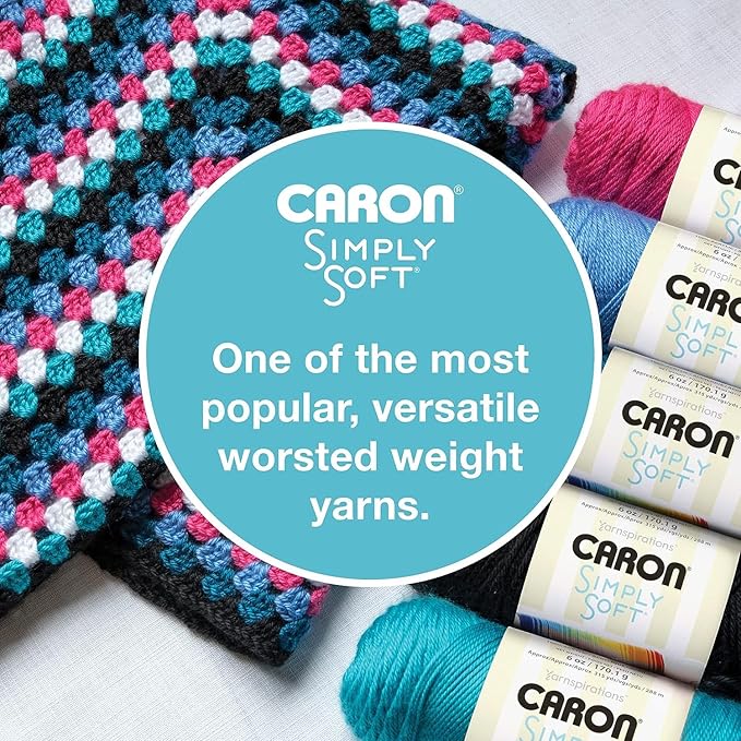 Caron Simply Soft Solids Yarn, 6oz, Gauge 4 Medium, 100% acrylic - Harvest Red - Machine Wash & Dry