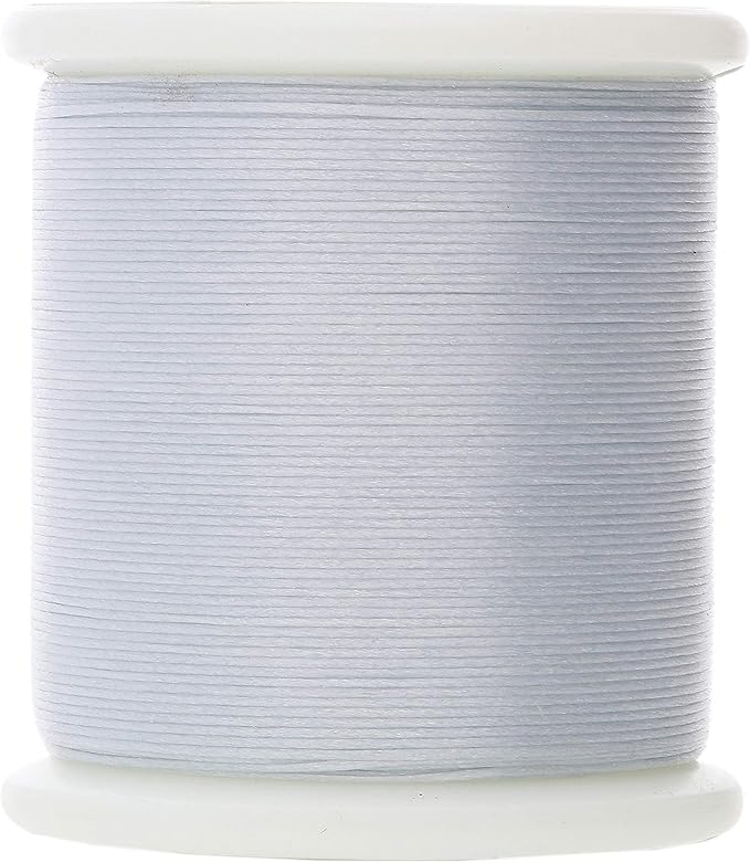 KO Nylon Beading Thread, Light Grey Color, Japanese Pre-Waxed 100% Nylon, 330TEX, Tangle Resistant Knotting Cords, 50m /55 yds Spool, Use for Seed Bead Projects, Loom Work & Bead Weaving