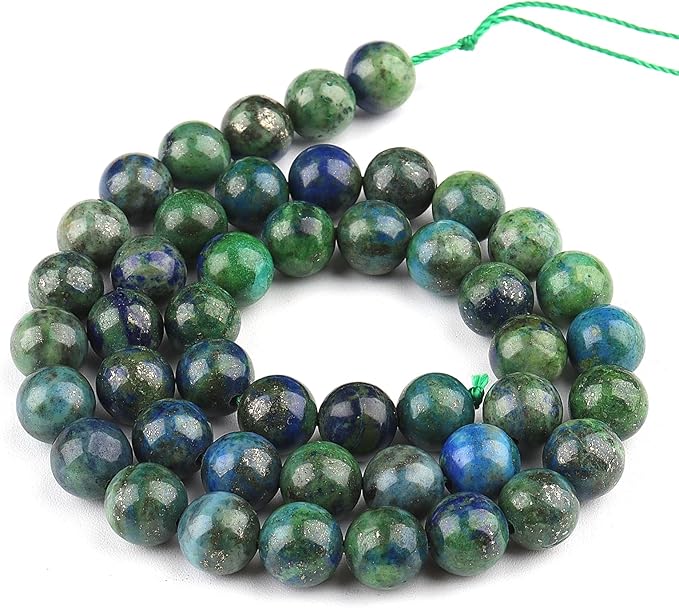 Natural Stone Beads Gemstone Beads for Jewelry Making - Crystal Beads for Bracelets, 6mm Jasper Beads Round Loose Beads(59-62pcs, 6mm, Chrysocolla)