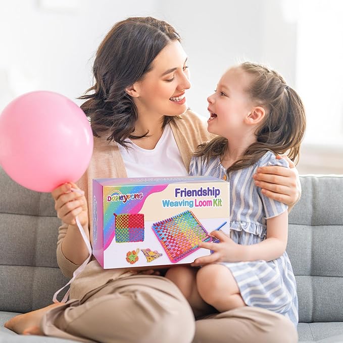 daheypong Weaving Loom Kit, Arts and Crafts for Kids and Adults, Potholder Weaving Loom Kits with 300pcs Craft Loops, Make Craft Potholders and Friendship Bracelets, Ideal Gifts for Girls