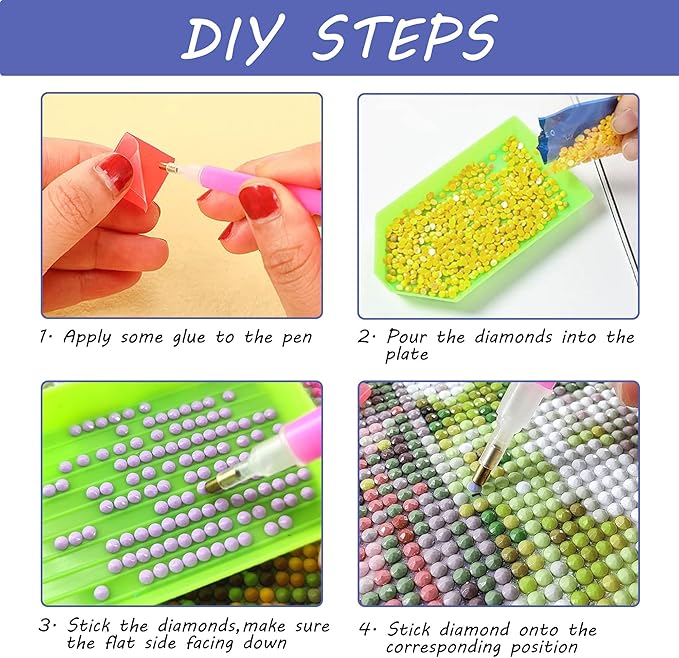 SKRYUIE 5D Diamond Painting Kits Landscape - DIY Diamond Art Kits for Adults Forest, Full Round Drill - Crystal Embroidery Cross Stitch - Craft for Wall & Office Decor - 12x16 Inch e2