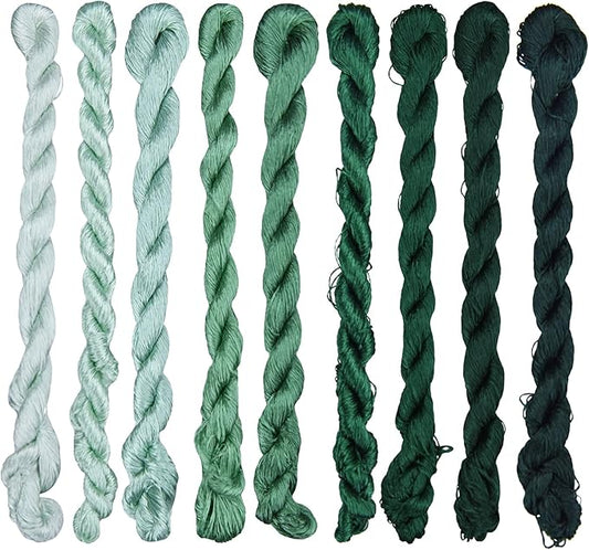 Natural 100% Silk Thread, Handmade Embroidery Thread Silk Floss 9 Colors 110m Each (34)