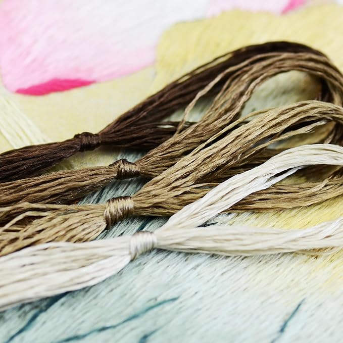 4 Skeins Mulberry Silk Floss Embroidery Thread Floss-Cross Stitch Threads China Silk Woven Jewelry Threads DIY Sewing Kits (23)