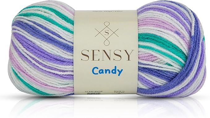 Sensy Candy Yarn, 3.5 oz, 251 Yards, Gauge 3 Light