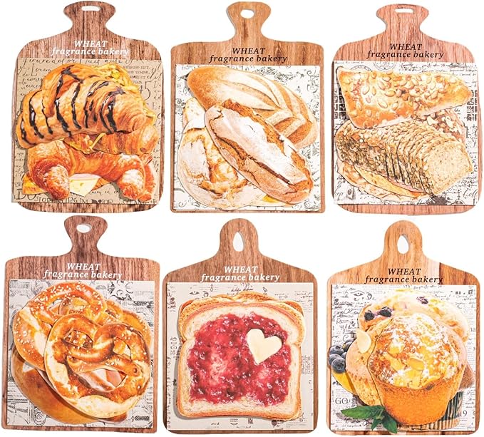 Doukado 48 Pieces Vintage Bread Large Size Stickers and Scrapbook Paper Kit, 6 Pack Aesthetic Decorative Background Scrapbook Stickers for Scrapbooking, Journaling, DIY Crafts and Planner Supplies