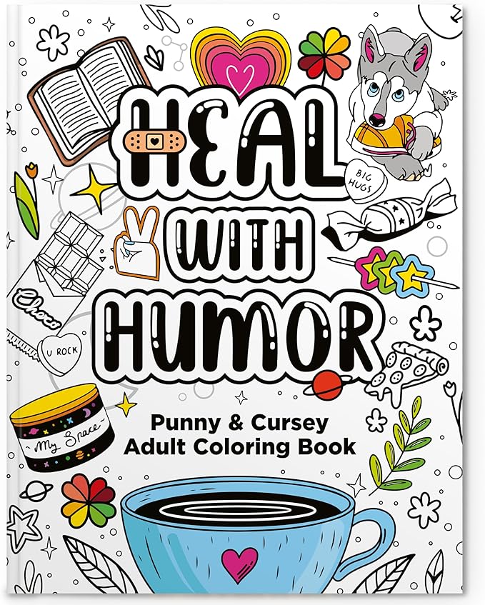 RYVE Adult Coloring Book for Women - Self Care, Relaxing, Cancer Care, Chemo Care Package Gifts for Women, Swear Word Coloring Book Funny, Stress Relief and Heal with Humor Gifts for Her