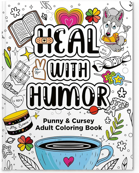 RYVE Adult Coloring Book for Women - Self Care, Relaxing, Cancer Care, Chemo Care Package Gifts for Women, Swear Word Coloring Book Funny, Stress Relief and Heal with Humor Gifts for Her