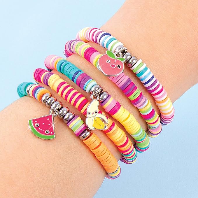 Make It Real Swift Clicks Heishi Bracelet Maker Beads with Storage Case - 3,356 Colorful Beads for Kids Ages 8+