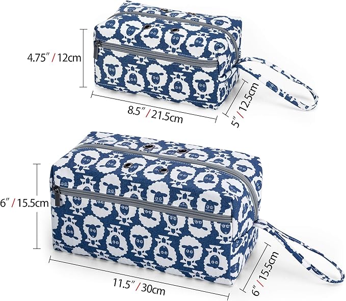 LUXJA Small Yarn Storage Bag, Portable Knitting Bag for Yarn Skeins, Crochet Hooks, Knitting Needles (up to 8 Inches) and Other Small Accessories (Sheep)