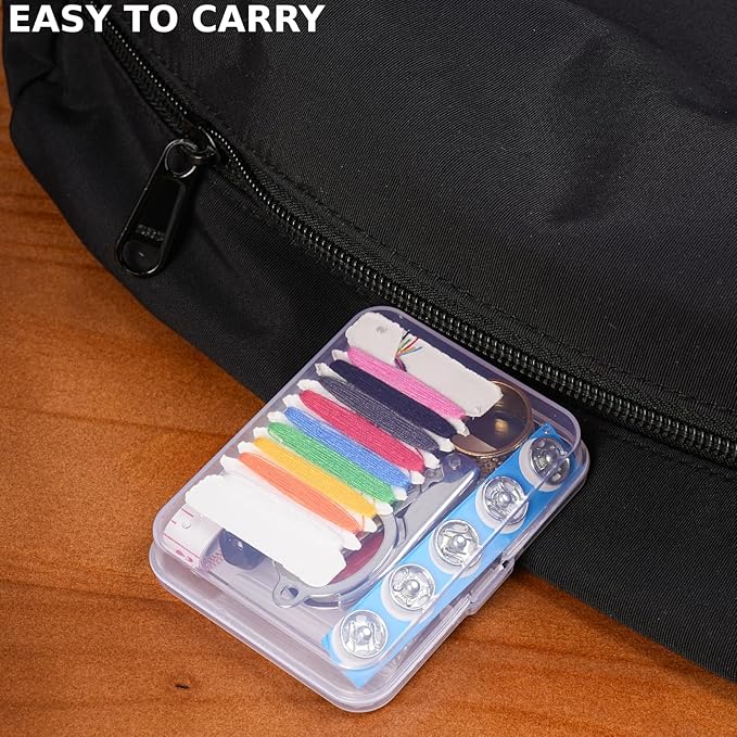 Travel Sewing Kit, Mini Sewing Kit Travel Size with Multicolor Threads, Scissors, Needles, Buttons, 38 Piece Portable Emergency Sewing Set with Case, Sewing Repair Kit for Adults - Craft Supplies (1)