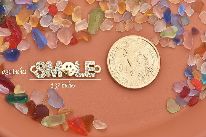 Pack of 20 Rhinestone Charms Gold Plated Pendants Pave Crystal Accessories for Necklace Bracelet Jewelry Making DIY Crafting
