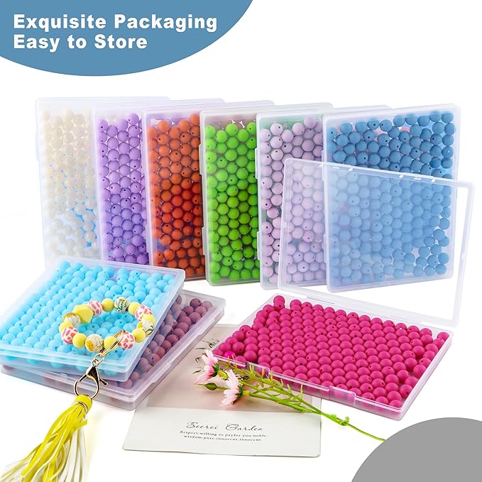 Silicone Beads, 160Pcs 12mm Round, Powder Blue for Keychain Making, Bracelet Making, Necklace Making and Pens