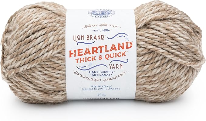 Lion Brand Yarn, Bulky Heathered Heartland Thick & Quick Yarn for Knitting and Crochet, Balboa, 1 Pack