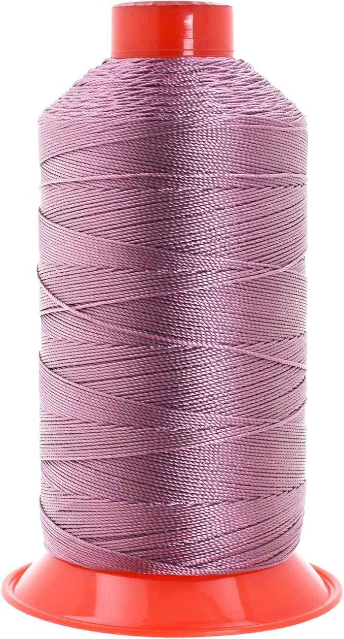Mandala Crafts Size 207 630D T210 Bonded Nylon Thread - Mauve 800 YDs Tex 210 Heavy Duty Sewing Threads for Leather, Jeans, Weaving, Outdoor Marine Upholstery