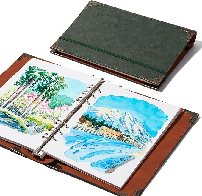 Lightwish Watercolor Sketchbook,100% Cotton Acid Free Watercolor Journal,300gsm/140lb Hot Press Watercolor Paper for Artists,Adults,Students,20 Sheets,5.8 * 8.2 Inches Paper