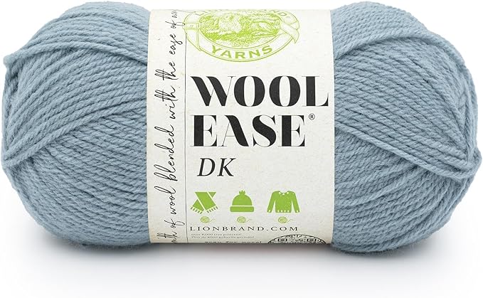 Lion Brand Wool-Ease DK Yarn, Yarn for Knitting, Crocheting, and Crafts, Bluegrass, 1 Pack